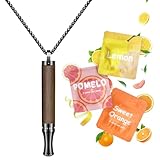 ASTOFLI Anxiety Breathing Necklace with Resistance: 3 Flavoured Air Wooden Breathlace with Resistance Filter Natural Essential Oil Breath Breathing Necklace Stress Anxiety Relief Chain for Adults