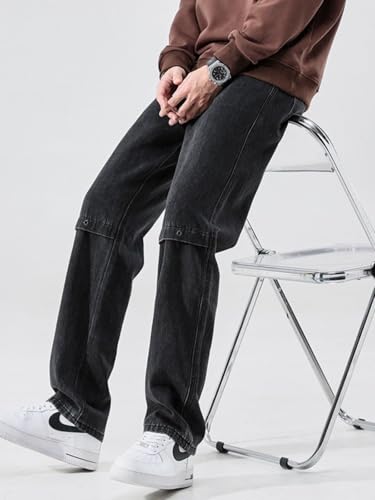 Jeans Pants Trouser Denim Upgraded Straight Leg Men's Spring and Autumn Handsome Versatile Casual Retro Wide3