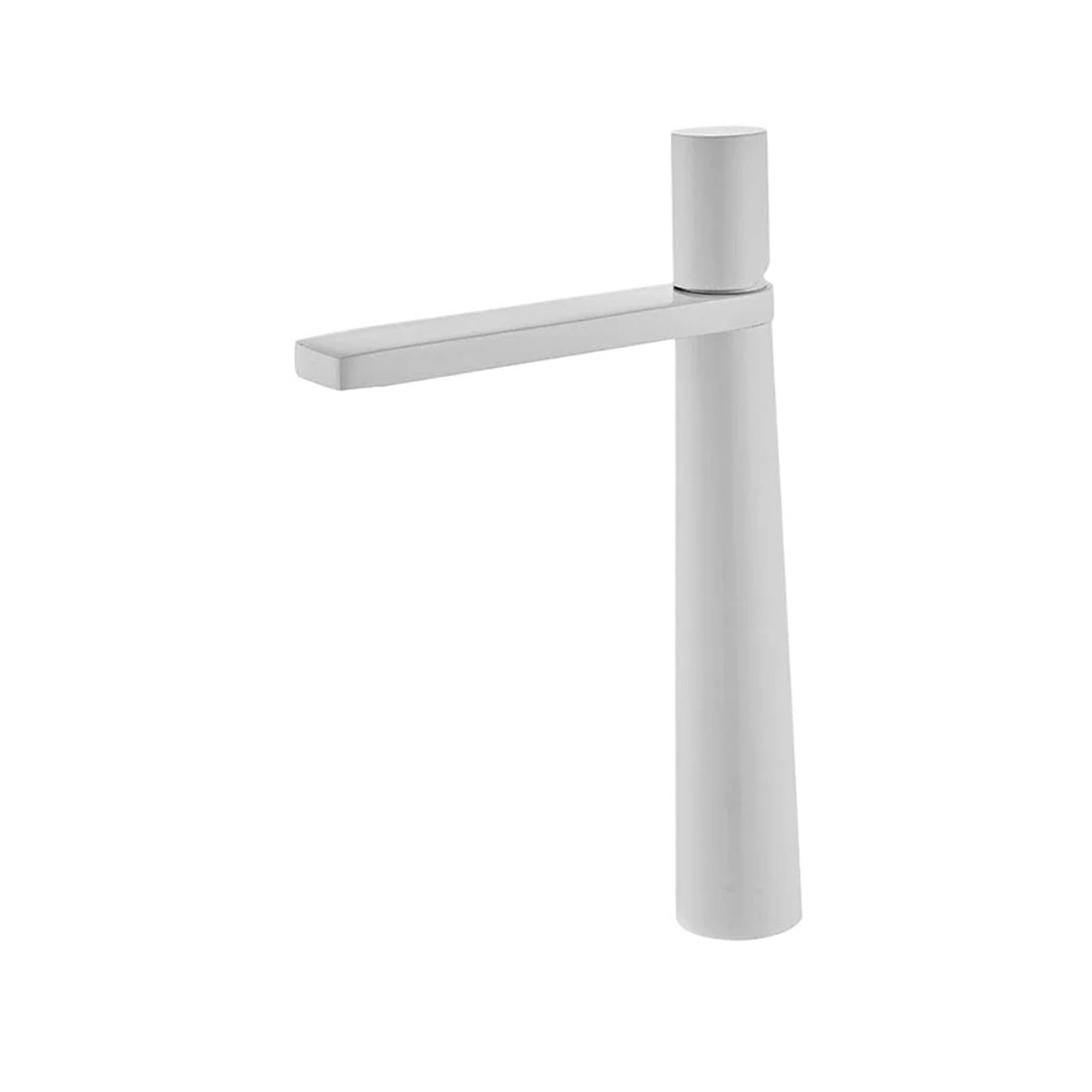 Grifo de lavabo cascada blanco alta gama en latón macizo para baño exclusivo sobre encimera