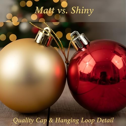 Image of Crackles Christmas Tree Hanging Balls 60MM (Set of 8) | Matt & Shiny Decorative Ornaments | Xmas Tree Decoration Items for Home, Office & Party -Random Colors