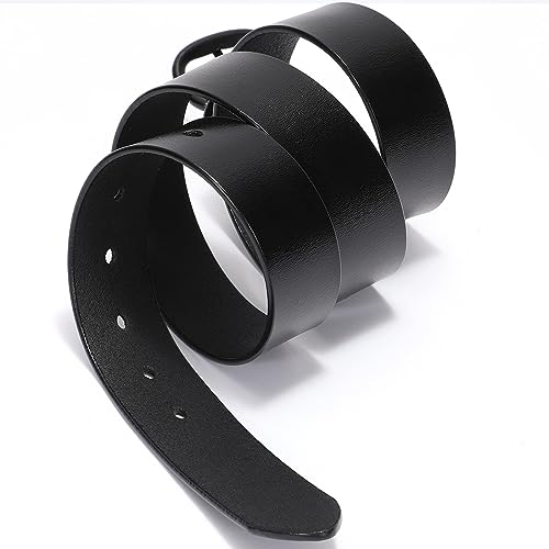 Image of WHIPPY Women Leather Belt for Jeans Pants Dresses Black Ladies Waist Belt with Pin Buckle
