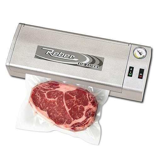 Reber Macchina Sottovuoto Alimenti Family De Luxe, 20 Sacchetti 20x30cm