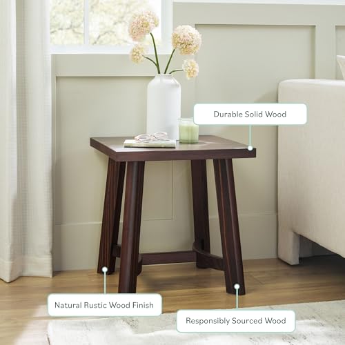 Walker Edison 2-Pack Colt Modern Farmhouse Solid Wood Square Side Tables, 18 Inch, Espresso by Walker Edison - Image 3