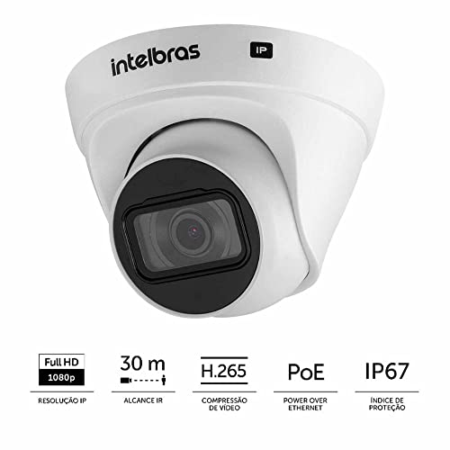 Camera Dome IP Intelbras VIP 1230 D Full HD 1080p Sensor 1/2.7” Lente 2.8mm 30m IR PoE IP67 H.265