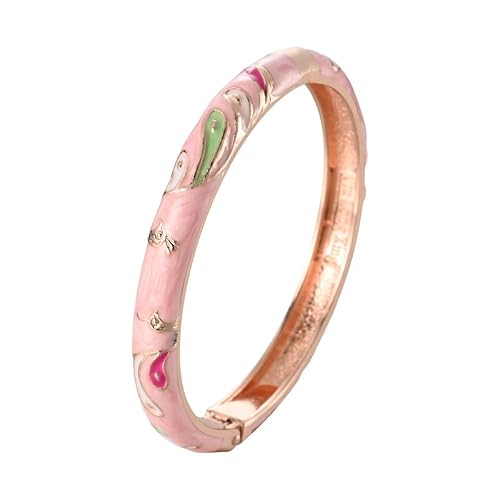 Image of UJOY Enamel Bracelet Cloisonne Faith Bangle Vintage Handmade Cuff Jewelry Gift - Green 2pcs Personalised Women Bracelets with Bracelet Box, Gold Bracelets for Women, Bangles for Womens