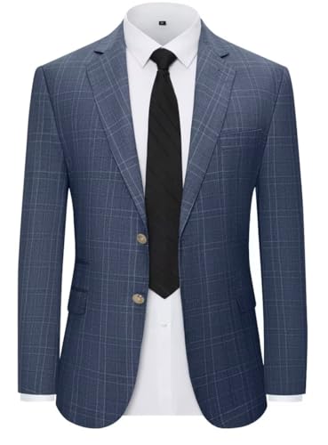 Men's Suit Jacket Blazer Casual Plaid Stripe Slim Fit Single Breasted Mens Tuxedos Jackets Party Sport Coats Blazers4
