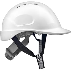 Casco De Seguridad By Lack Mustbau Casco Seguridad EN397, Casco Obra Construcción con Correa de 6 Puntos, Diadema Ajustable de 52 a 66cm Casco Transpirable para Hombres, Mujeres - Blanco