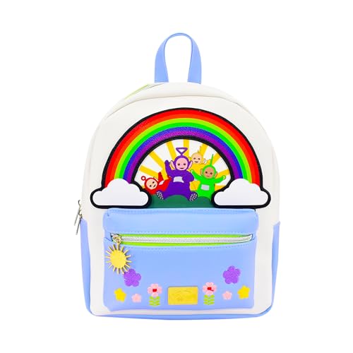 Concept One Mini mochila Teletubbies, design de flores arco-íris, pequena bolsa de viagem para homens e mulheres, multi, Multi, Mini, Mini mochila Teletubbies, design de flores arco-íris, pequena