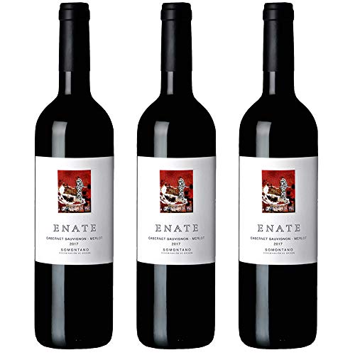 ENATE Cabernet Sauvignon - Merlot - Añada 2017, Vino Tinto - D.O. Somontano - Pack de 3 Botellas - 75cl