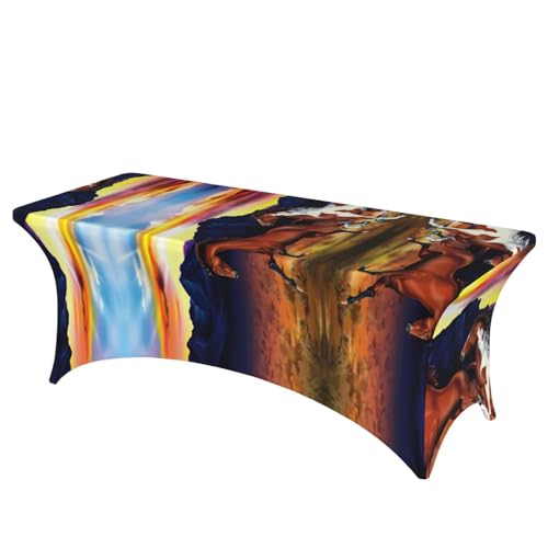 Housse de table rectangulaire élasthanne extensible pour masquer et embellir une table de 1m80 - 2