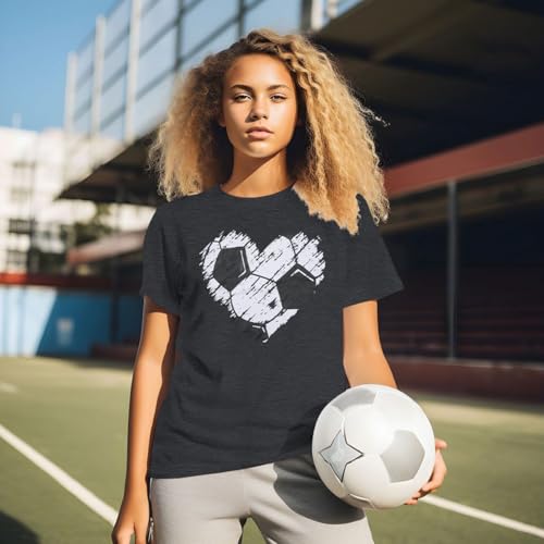 Women's Soccer Heart Shirt - Mom & Ball Lovers' Tee - Football Short Sleeve Top4