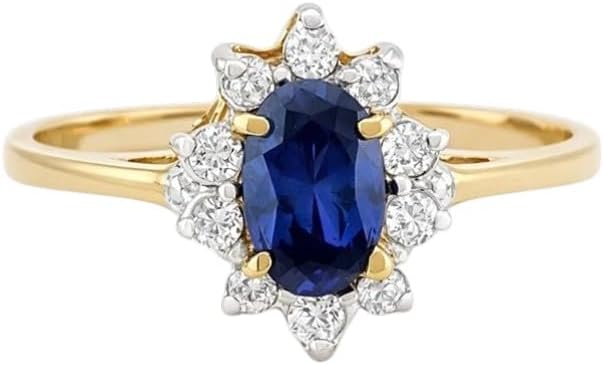 AAA Tanzanite 0.68 Cts & Genuine Diamond Ring 10k Solid Gold