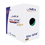 CAT5E Plenum (CMP), Ethernet Cable 1000ft, Unshielded Twisted Pair (UTP) 24AWG, Solid Pure Bare Copp