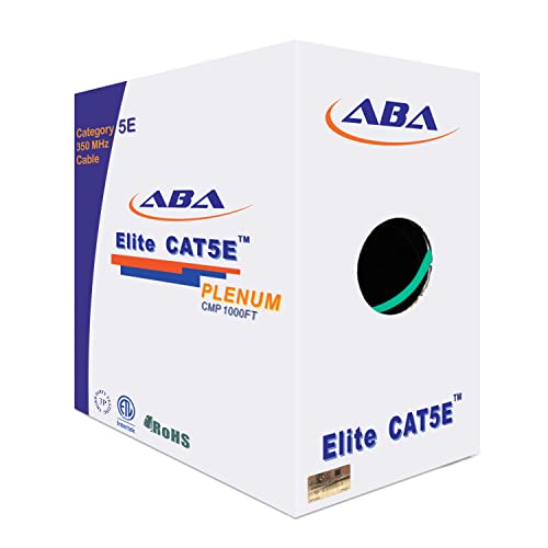 Cat5E Plenum (Cmp), Ethernet Cable 1000Ft, Unshielded Twisted Pair (Utp) 24Awg, Solid Pure Bare Copper, 350Mhz, Ul Certified, Easy To Pull, No Kinking, Bulk Networking Lan Cable - Green #TOP7