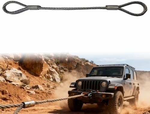 Heavy-Duty Steel Winch Cable, 6m Recovery Traction Rope, 55 Tons Lift Capacity, Off-Road Wrecker Sling for Tow Trucks, Cargo Handling & Rescue Operations
