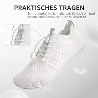 IceUnicorn Barfußschuhe Damen Herren Breite Traillaufschuhe Zehenschuhe Unisex Schwimmschuhe Strandschuhe Aquaschuhe(3027Weiß, 36EU) – Ansicht 3