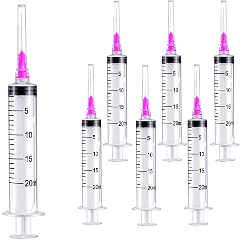 Image of 15 Pack 20ml 18Ga Plastic Syringe with Measurement, Disposable Individually Wrapped (15, 20ml-18Ga)