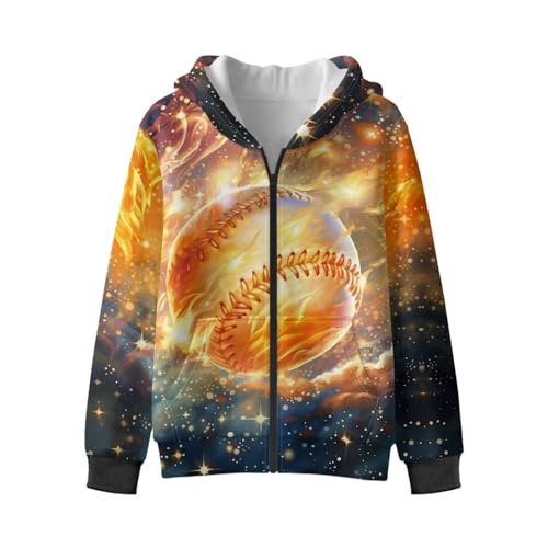 Boy's Zipper Up Sweatshirt with Long Sleeve, Fleece Hoodies for Kids, Lightweight Casual Jacket Hooded Sweatshirt