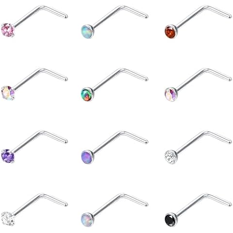 Sllaiss 316L Stainless Steel Nose Studs Set Cover