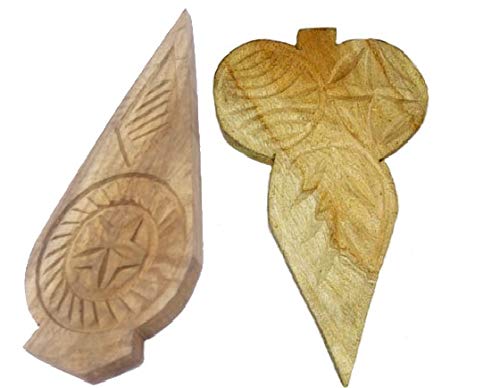 Image of Made in india Thekua Mould /Khajoor Mould (Thekua Sanecha) Pack of 2 Piece saacha Small Size and Big Size Combo Set for kichen use and puja kichen use.