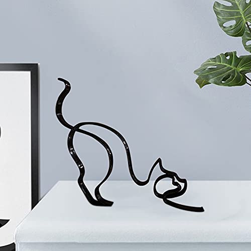 2026 Escultura de perro personalizada de metal como decoración artística minimalista para el escritorio Decoración de pared Idea de regalo (C, talla única)