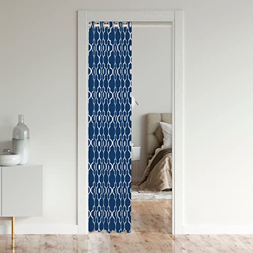 Loussiesd Blue Morocco Pearl Doorway Curtains Privacy Modern Closet Door Curtain for Bedroom 30%-50% Blackout Room Darkening Thermal Insulated Curtain Drape for Doors Windows 106x203cm 1 Panel - Image 3