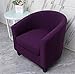 FANSU Housse de Fauteuil Cabriolet Chesterfield Extensible 2-Pièces, Couleur Unie Couverture de Fauteuil Antidérapant, Tub Chair Housse de Canapé avec Housse de Coussin (Violet foncé)