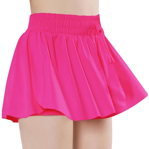 Image of EXARUS Girls Shorts Butterfly Flowy Athletic Cheer Dance Skorts Summer Teen Skirt Tween Preppy Sports Flutter Preppy