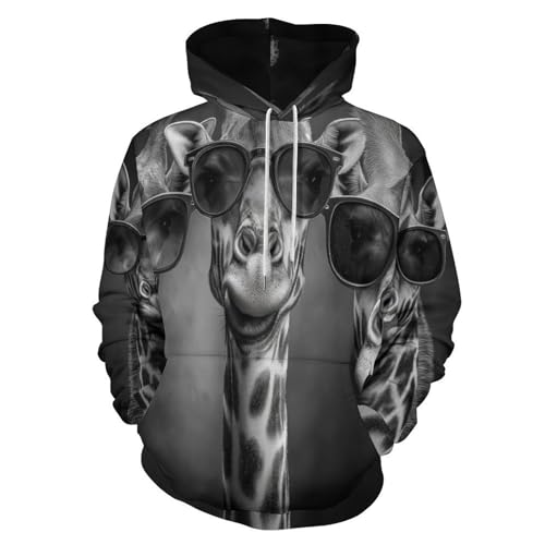 Sweat à capuche girafe 3D pull original pour rompre avec la monotonie des hauts d'hiver