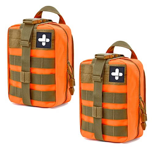 Gogoku 2-Pack First Aid Pouch 1000D Nylon Tactical Molle Medical Pouch Utility Pouch Orange