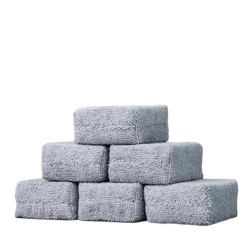 Chemical Guys Foam Applicator Pads for Cars Gray Dressing and Wax Applicators for Car Detailing Interior and Exterior Use 4 x 3 x 1.5 Inch - 6 Pack