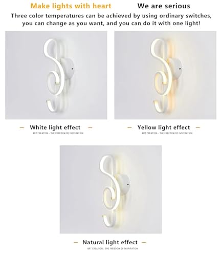 Applique murale LED design minimaliste noir et blanc pour eclairage de chambre - 6