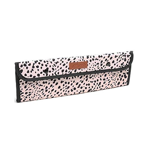 Jadyn B Heat-Resistant Hair Iron Case - Travel Pouch & Flat Heat-Shield for Curling Irons & Flat Irons (Cheetah Spot)