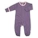 Babysoy Baby Snap Footie Sleeper (0-3 Months, Eggplant)