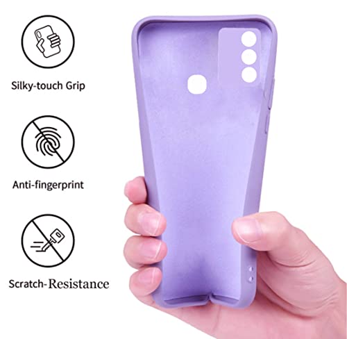 Image of A rtistque Liquid Silicone Back Cover Case for Infinix Hot 10 Play Matte Shockproof TPU Soft Flexible with Camera Protection - Purple
