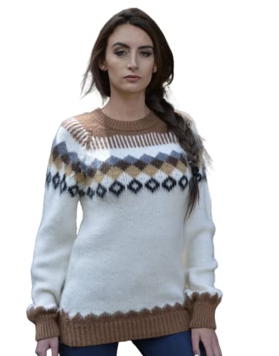 Image of Gamboa Alpaca Sweaters Women Fair Isle Sweaters Women's Fall and Winter Knit Top Ladies Pullover