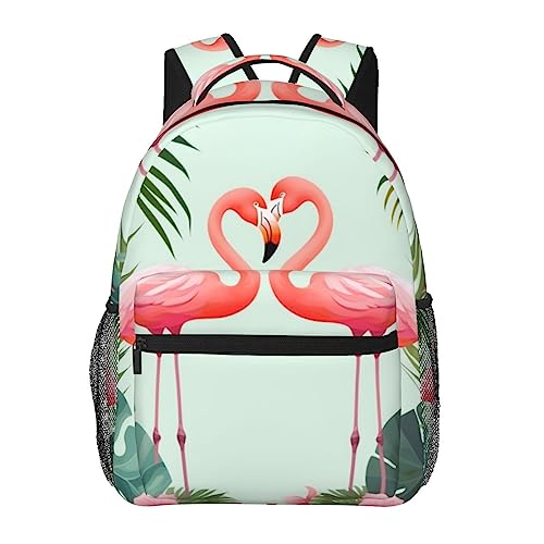 Sac à dos de voyage cabine compact imprimé flamants roses et palmiers
