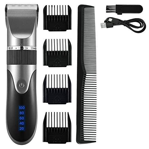 Miniatura 8 de Cortapelos para hombres, cortadora de pelo profesional para hombre, cortadora de barba recargable, cuchilla de cerámica, corte de pelo de bajo ruido
