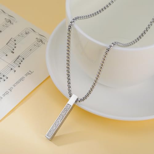 VASSAGO Islamic Ayatul Kursi Necklace for Women Men Stainless Steel/Leather Chain Muslim Allah Arabic 3D Bar Pendant Islam Eid Ramadan Gift Jewelry3