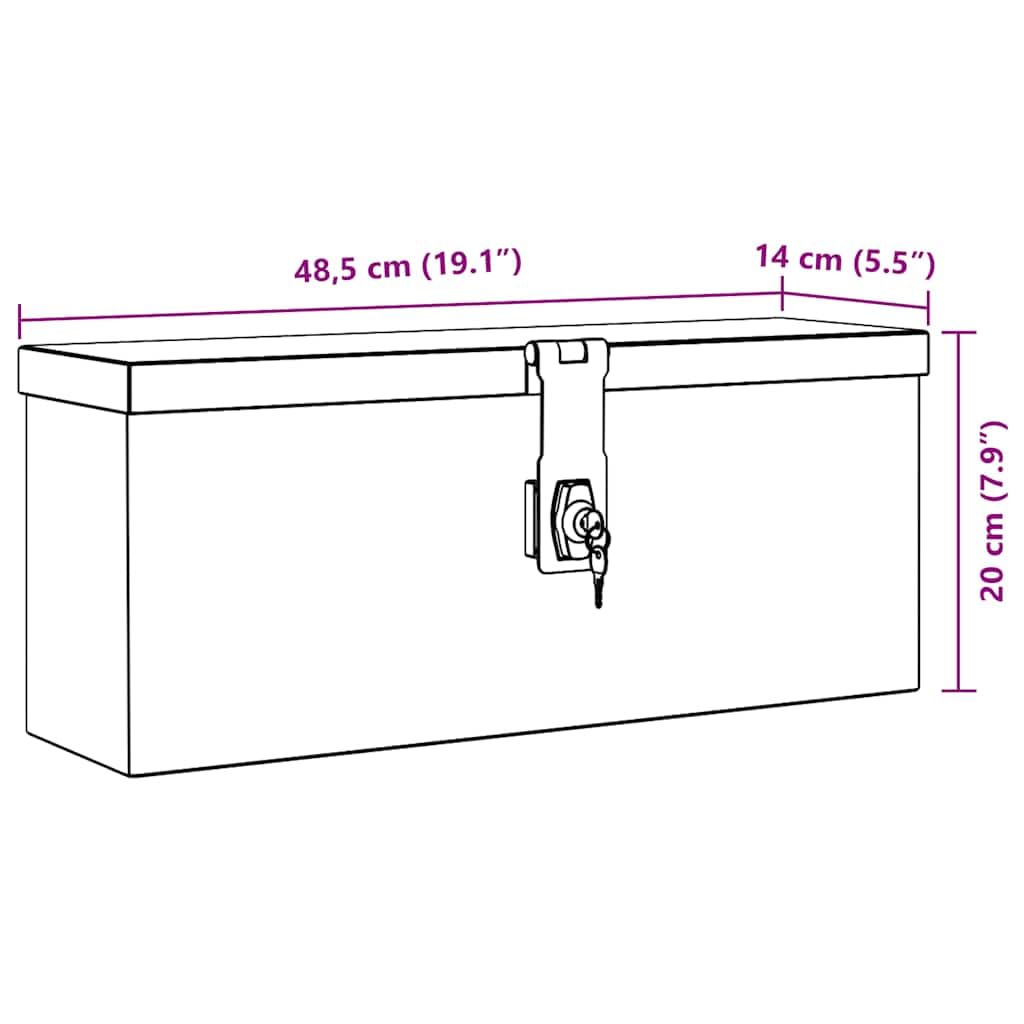 Genérico Caja de Aluminio 48,5x14x20 cm Plateada,Bricolaje,Accesorios de Bricolaje,Organización y Almacenamiento de Herramientas,Cajas de herramientas-142935