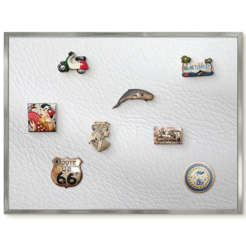 Pizarra magnética de pared de 80x60 cm ultraplana con marco plateado elegante