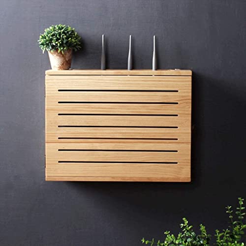 Élégant meuble TV et routeur mural en bois noble pour salon moderne