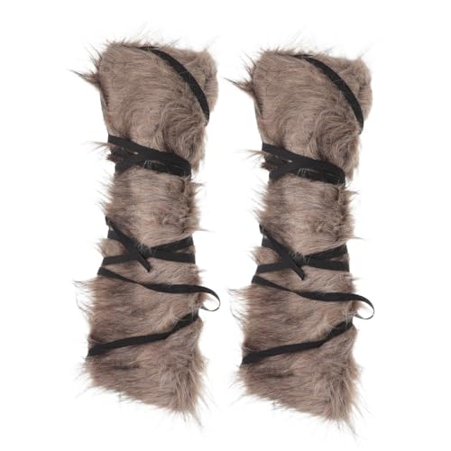 Jambières Viking fourrure fausse protège-jambes médiévales