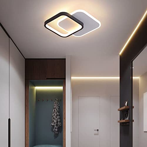 LIGKIN Modern LED Ceiling Light, 24W Acrylic Square, 30cm x 24cm x 5cm, Black and White, Indoor, 3000K/4500K/6000K, Dimmable - Image 2