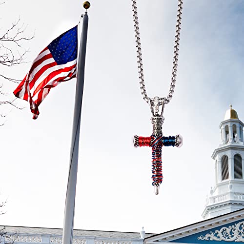 Kalapure Cross Necklace For Men, Cross Necklace For Women, Cross Pendant, Gold Sliver American Flag Cross Necklaces Stainless Steel Chain Jewelry Gifts #TOP4