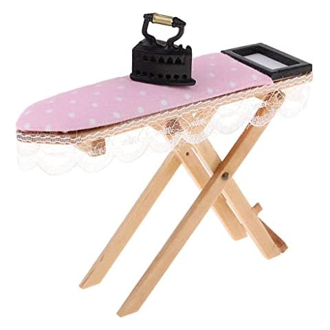 chiwanji 1:12 Maßstab 1:24 Holz Bügelbrett Tischset Miniaturmöbel Cover