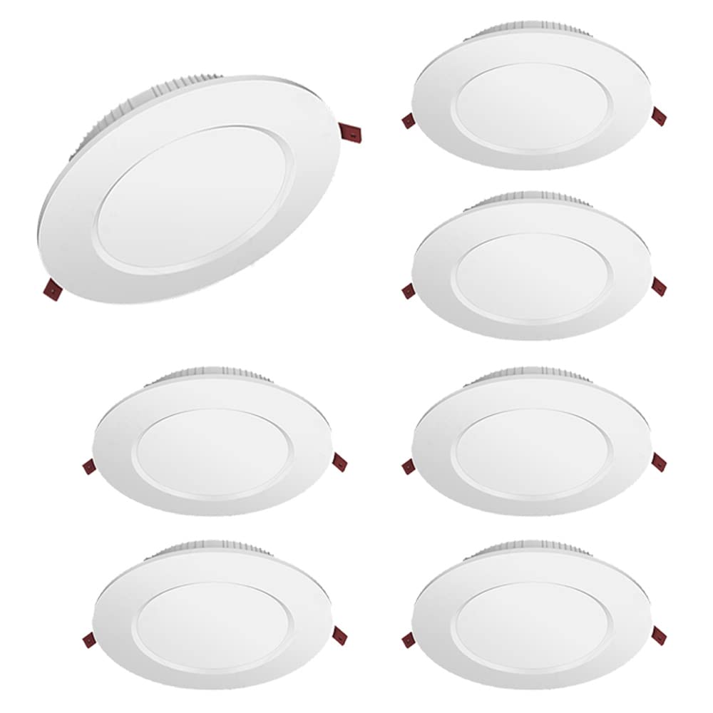 GTHTUHFD 1Pack,4Pack,7Pack Led Recessed Retrofit Downlight 2.In-8In Round Ceiling Panel Light White Light,3W,7W,9W,12W,18W,24W Canless Led Wafer Light,7pack-18W