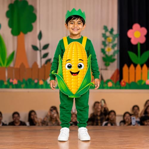 Image of Raj Costume Kids Fruit & Vegetable Fancy Dress Costume | Soft Felt Fruit and Vegetable Cutout Costume for Boys & Girls | School Annual Function