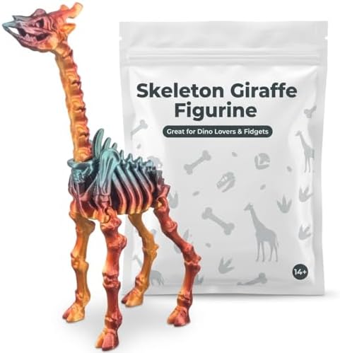 Articulated Skeleton Giraffe Figurine - Striking Multicolor Desk Decor for Uniqu