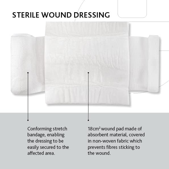 Reliance Medical 18 x 18 cm Large HSE Dressing Bandage and Pad for Ref 317 - Pack of 10
